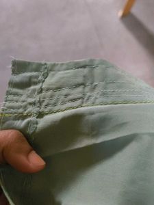 🍀Sage Green Printed Synthetic Saree💚