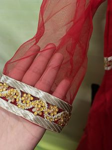 Stunning Red Kurta with Gold Embellishments