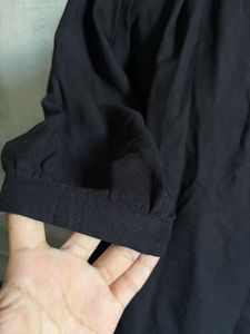 Classic Black V-Neck Tunic Top