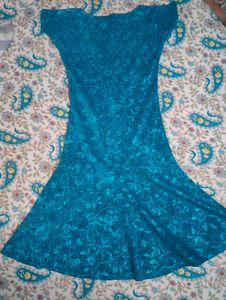 Stunning Shimmery Blue Cap Sleeve Dress