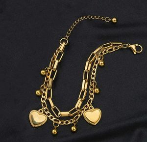 Chic Gold Layered Heart Bracelet