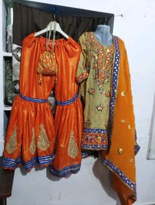 Orange Kurta Set with Dupatta