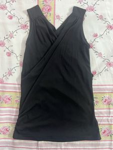 Stylish Black V-Neck Wrap Top