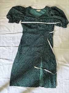 Chic Green Polka Dot Dress