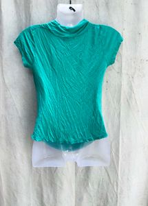 37209. Teal Plunging Neckline Top