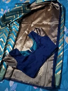 silk saree with stiched boluse