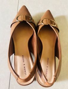 Chic Brown Toe Slingback Heels- LEMON & PEPPER