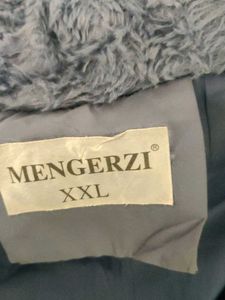 Stylish Blue Fur Hooded Coat