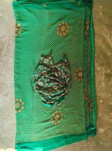 Green Saree With Blouse Piece