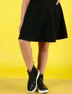 Chic Black A-Line Skater Skirt for kids girls