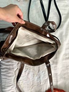 Brown Suede Hobo Bag