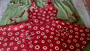 Red cotton summer dress/ frock for girls