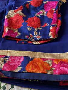 Blue Floral Lehenga Choli Set