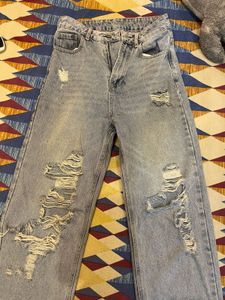 Light Wash Ripped Denim Jeans