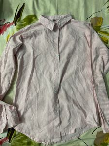 Pink Striped Button-Up Shirt