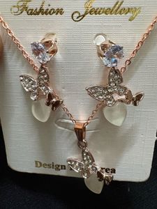 Butterfly Necklace & Earring Set Korean combo