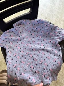 ZARA Floral Ribbed Top