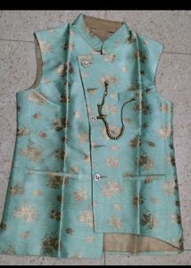 Men's Light Green Kurta Set with Nehru Jacket