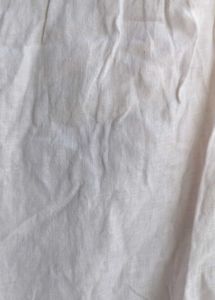 White Cotton Palazzo Pants with Lace Trim