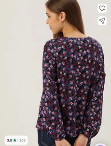 dressberry Floral Print V-Neck Button-Up Top
