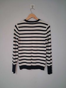 Zara Striped Crew Neck Sweater