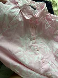 Pink Floral Button-Up Tunic