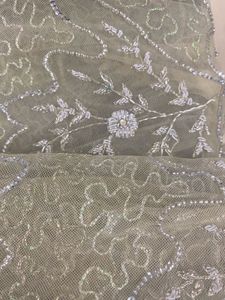 Lemon net designer saree with blouse