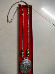 Boho Silver-Tone Pendant Necklace &amp; Earrings Set