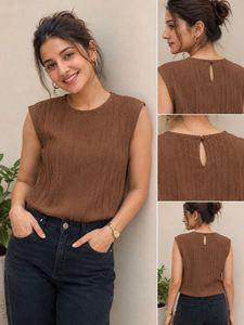 Shein Brown Sleeveless Top