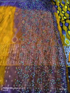 Beautiful orange &amp; Purple Saree with Blouse