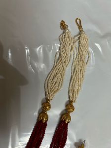 Elegant Gold &amp; Red Indian Jewelry Set