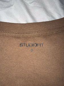 Basic Brown Ribbed Crop Top | Size S