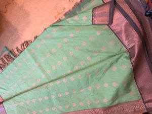 Elegant Grey Banarasi Silk Saree