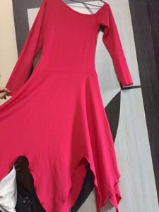 Chic Red Asymmetrical Dress