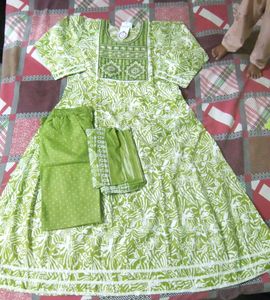 xxl size Green Ethnic Kurta Set with Pants & Dupat