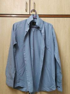 Men's Blue Button-Up Shirt