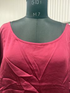 Burgundy Leaf Pattern Tunic Top