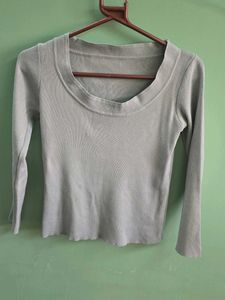 Soft Grey Long Sleeve Top