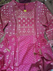 Vishudh Pink Kurta with Gold Print
