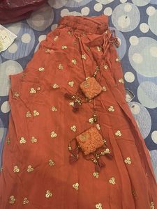Elegant Orange Embroidered Kurta