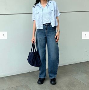 Uniqlo baggy blue jeans