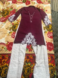 Kurta Set with White Palazzo