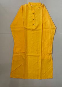 Men's Yellow Kurta with White Pajama Set