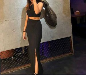 Chic Black Two-Piece Maxi Dress