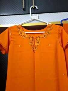 Vibrant Orange Kurta Set