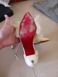 Cream Fur Trimmed Heels