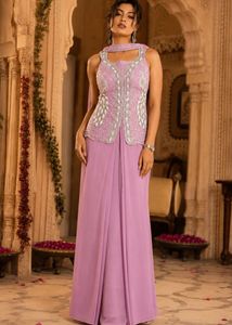 lavender Embroidered Lehenga Choli Set