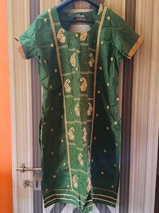 Green Embroidered Kurta set