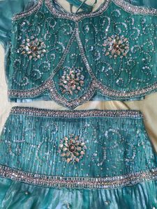 Crop top shimmer lehnga with blouse 👗