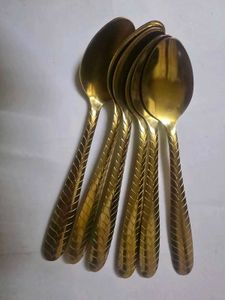 Elegant Gold Finish Spoon Set very thick and best